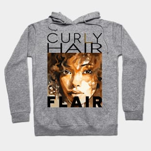 Curly hair flair style B - black text Hoodie